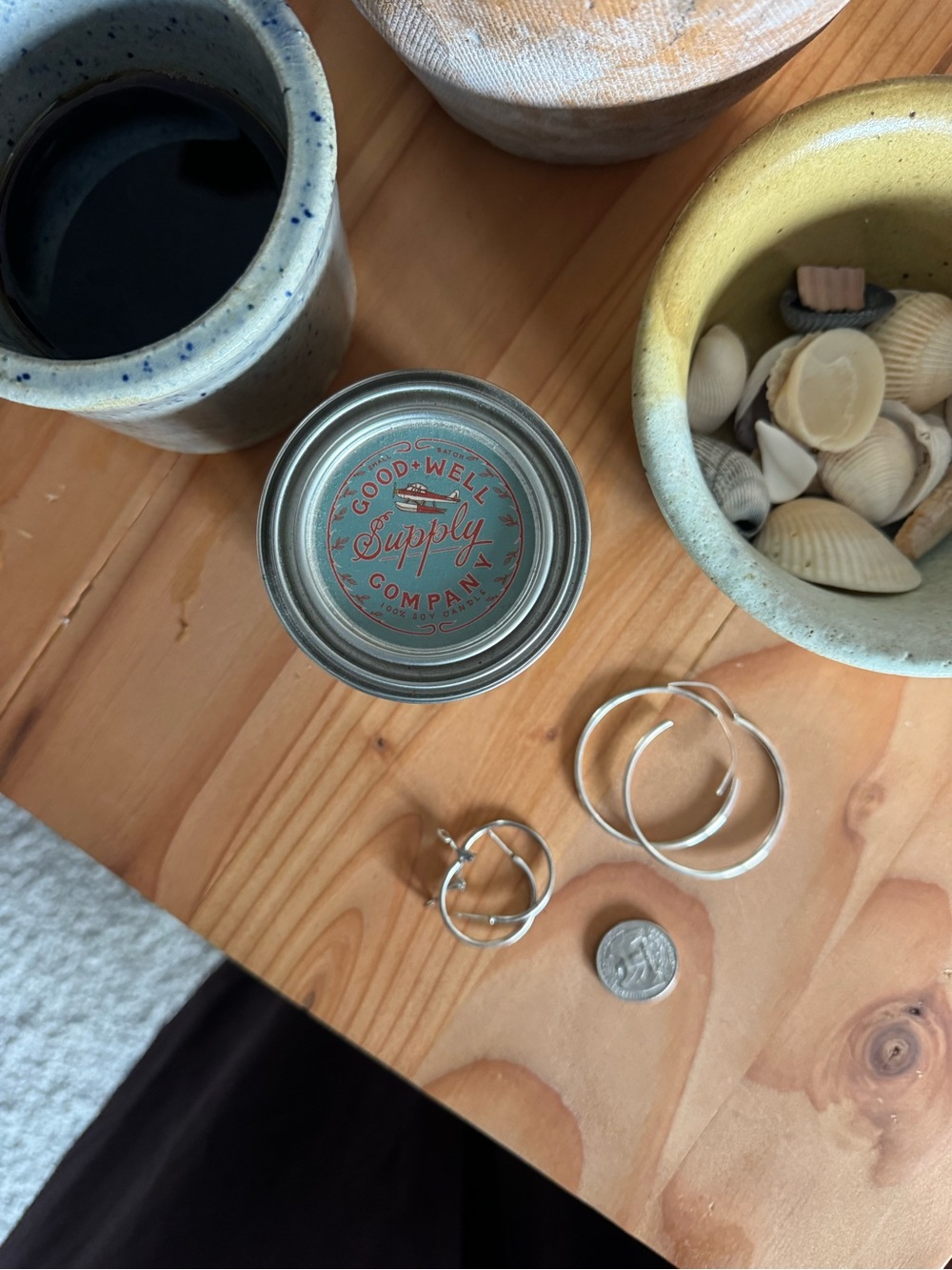 Two Sets of Silver Hoop Earrings